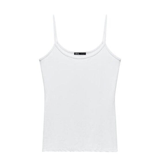 Zara Tops - ZARA White Basic Women’s Camisole Tank Top – Spaghetti Straps, Size M